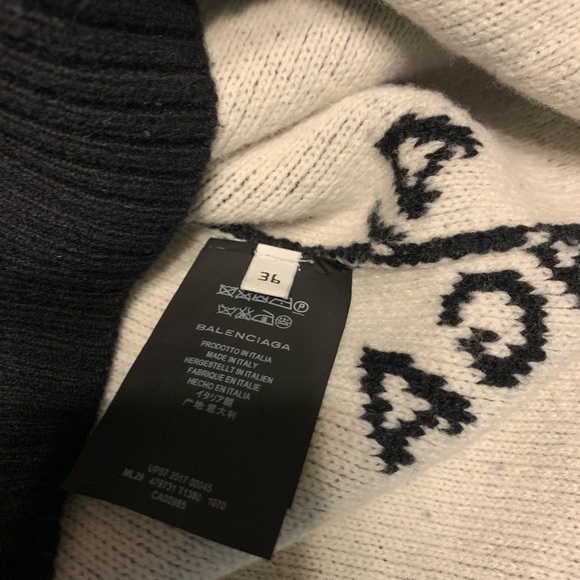 100% Authentic BALENCIAGA Virgin Wool Graphic Print Sweater - Picture 9 of 12